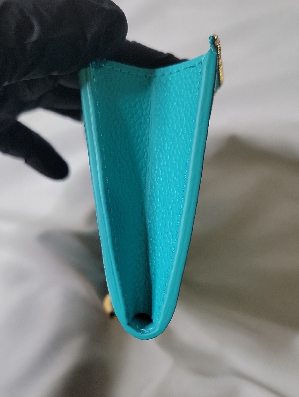 Louis Vuitton X TM Turquoise Embossed Monogram Zip Wallet - Picture 5 of 5